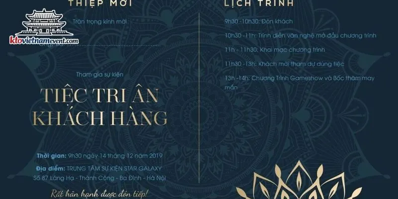 Các loại thư mời sự kiện thường được sử dụng hiện nay
